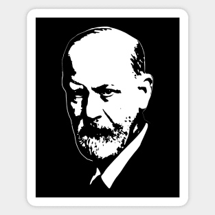 Sigmund Freud White On Black Magnet